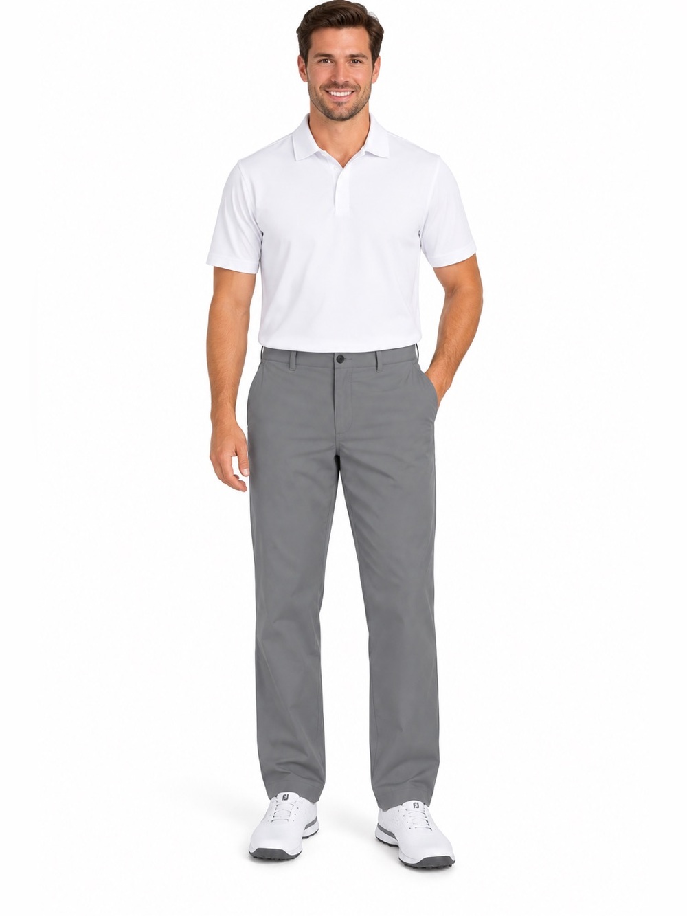 PGA TOUR Men’s Golf Pants 32x30 Gray Stretch Performance Flat Front